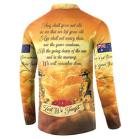 New Zealand And Australia ANZAC Day Button Sweatshirt Sinai Palestine Campaign Lest We Forget