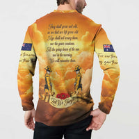 New Zealand And Australia ANZAC Day Button Sweatshirt Sinai Palestine Campaign Lest We Forget