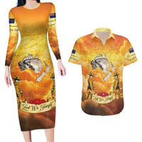 New Zealand And Australia ANZAC Day Couples Matching Long Sleeve Bodycon Dress and Hawaiian Shirt Sinai Palestine Campaign Lest We Forget
