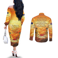 New Zealand And Australia ANZAC Day Couples Matching Off The Shoulder Long Sleeve Dress and Long Sleeve Button Shirt Sinai Palestine Campaign Lest We Forget