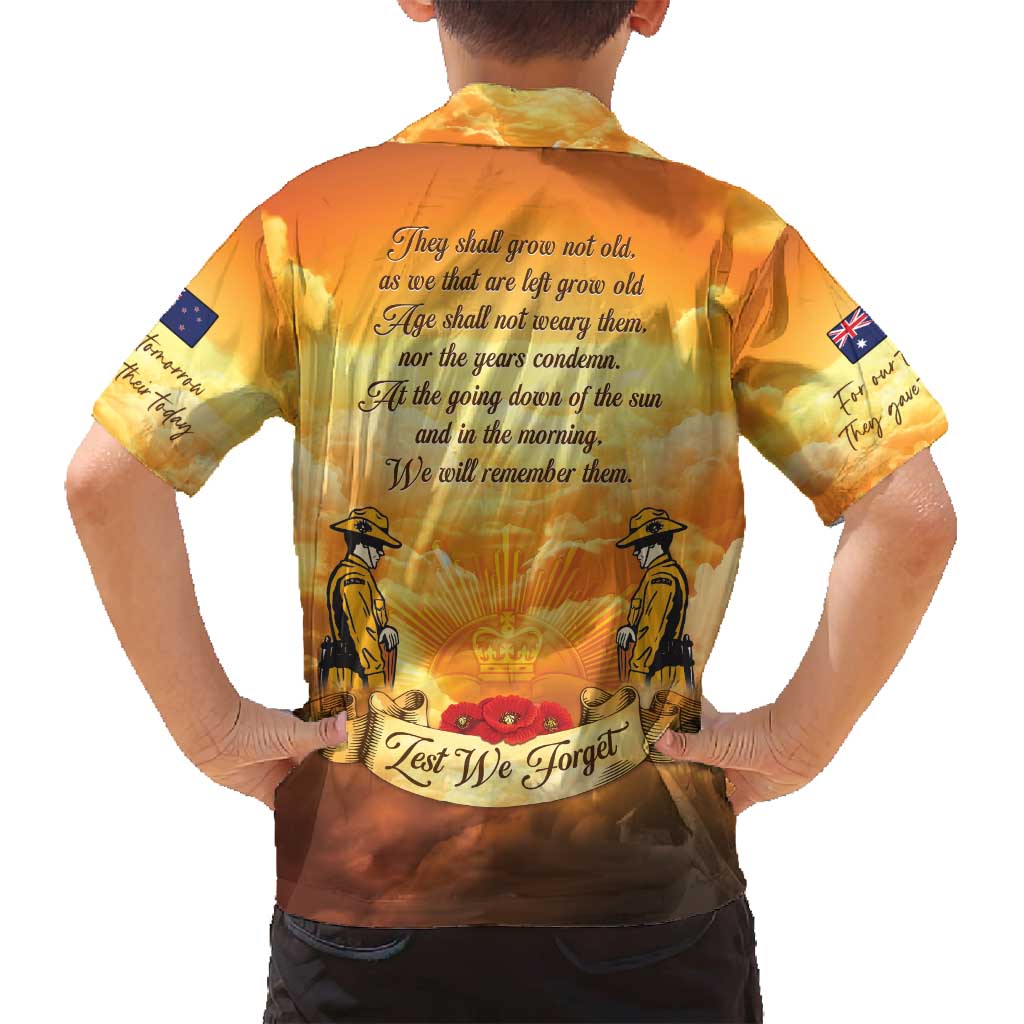 New Zealand And Australia ANZAC Day Family Matching Long Sleeve Bodycon Dress and Hawaiian Shirt Sinai Palestine Campaign Lest We Forget