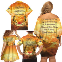 New Zealand And Australia ANZAC Day Family Matching Off Shoulder Short Dress and Hawaiian Shirt Sinai Palestine Campaign Lest We Forget