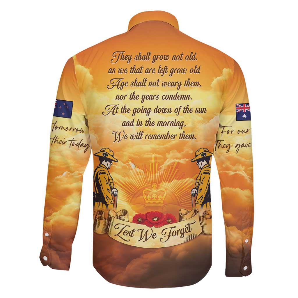 New Zealand And Australia ANZAC Day Family Matching Off Shoulder Short Dress and Hawaiian Shirt Sinai Palestine Campaign Lest We Forget