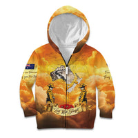 New Zealand And Australia ANZAC Day Kid Hoodie Sinai Palestine Campaign Lest We Forget