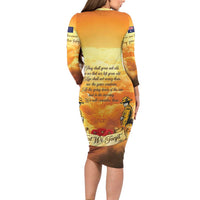 New Zealand And Australia ANZAC Day Long Sleeve Bodycon Dress Sinai Palestine Campaign Lest We Forget