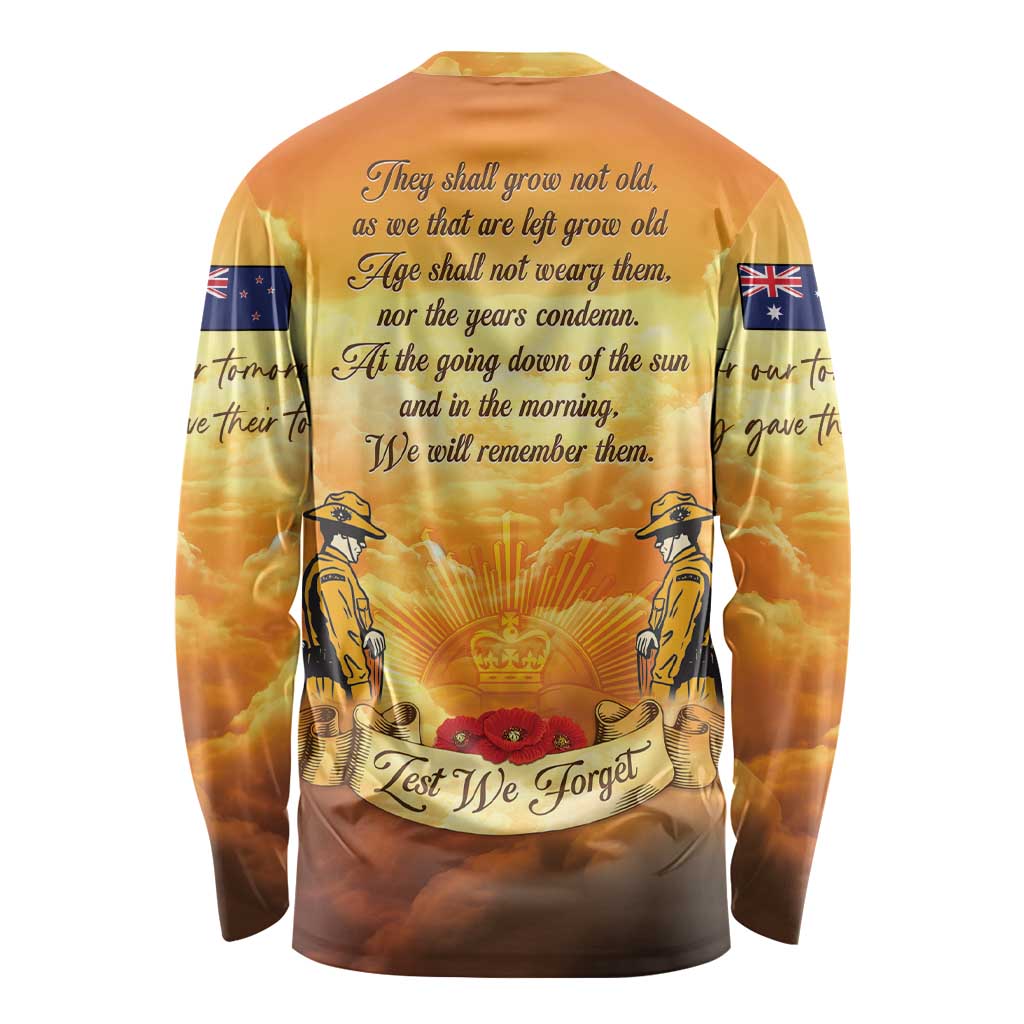 New Zealand And Australia ANZAC Day Long Sleeve Shirt Sinai Palestine Campaign Lest We Forget