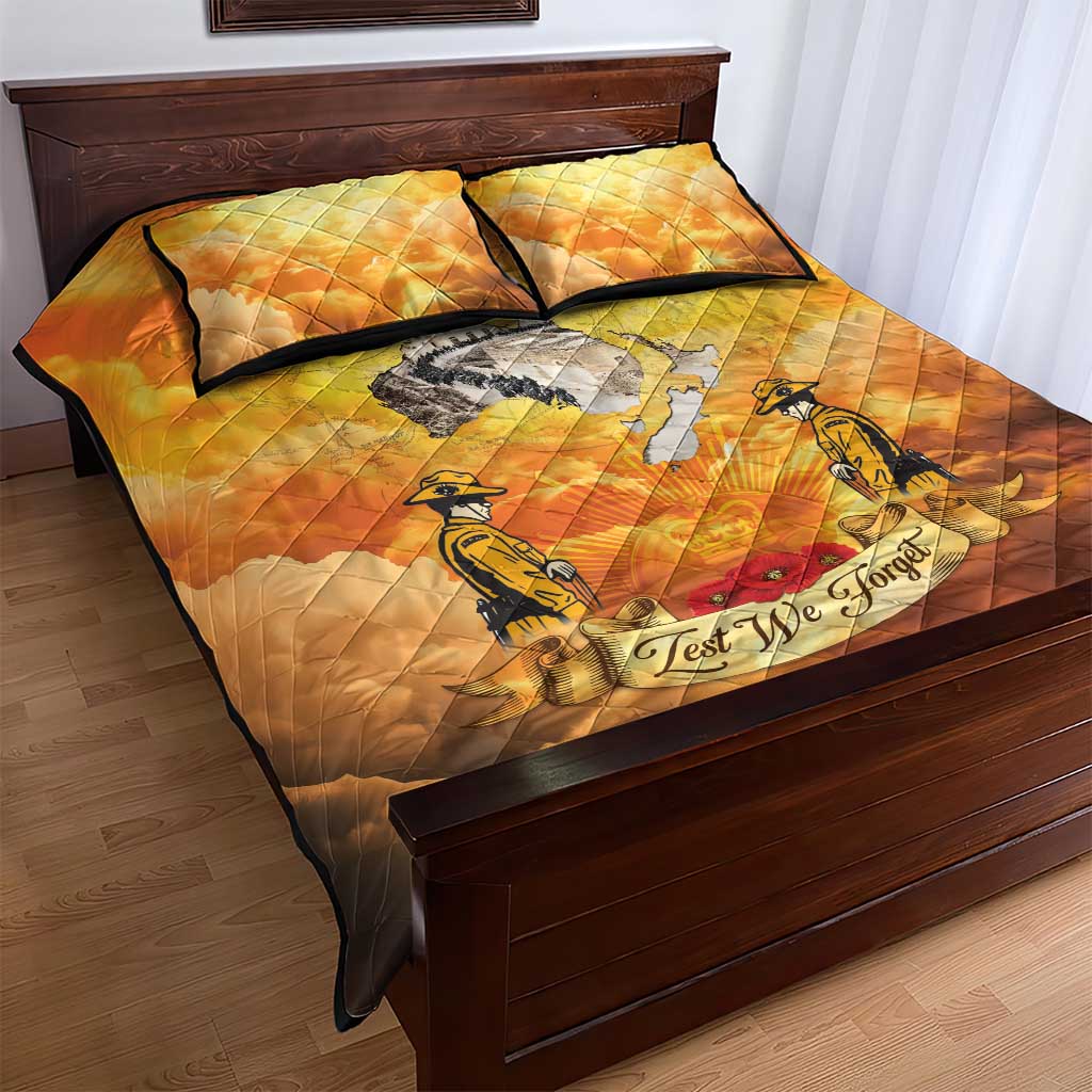 New Zealand And Australia ANZAC Day Quilt Bed Set Sinai Palestine Campaign Lest We Forget