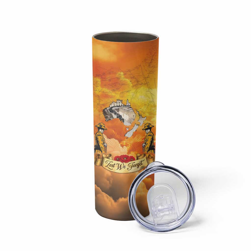 New Zealand And Australia ANZAC Day Skinny Tumbler Sinai Palestine Campaign Lest We Forget LT05 - Polynesian Pride