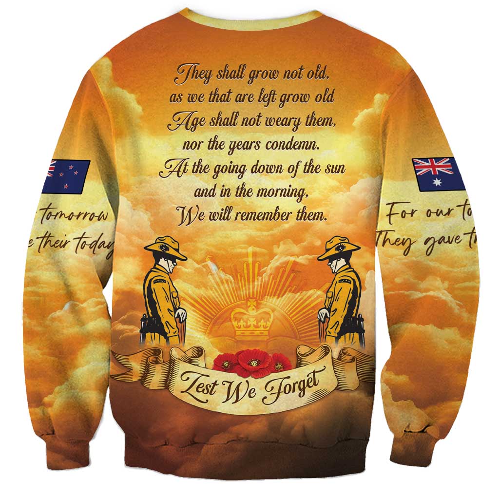 New Zealand And Australia ANZAC Day Sweatshirt Sinai Palestine Campaign Lest We Forget