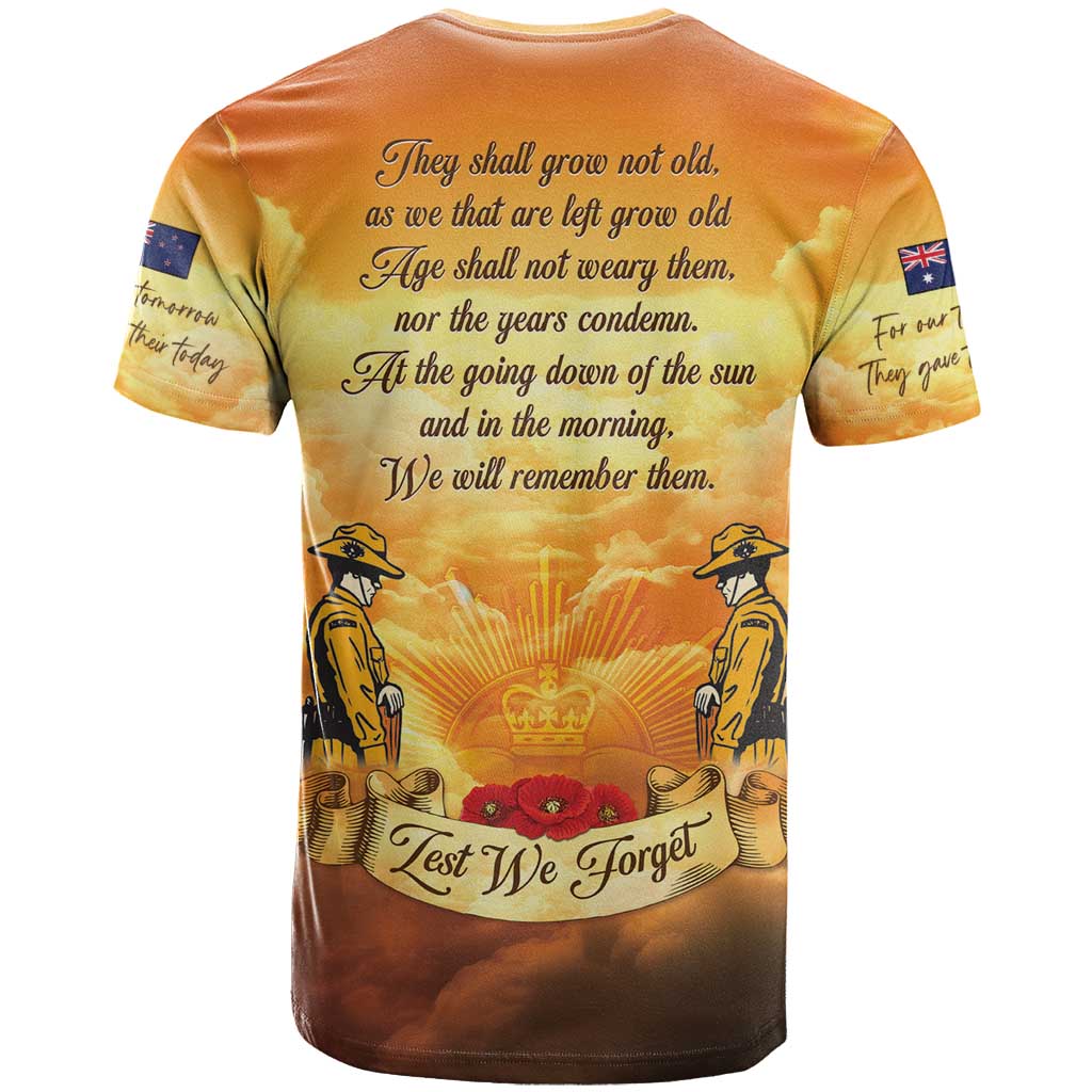 New Zealand And Australia ANZAC Day T Shirt Sinai Palestine Campaign Lest We Forget