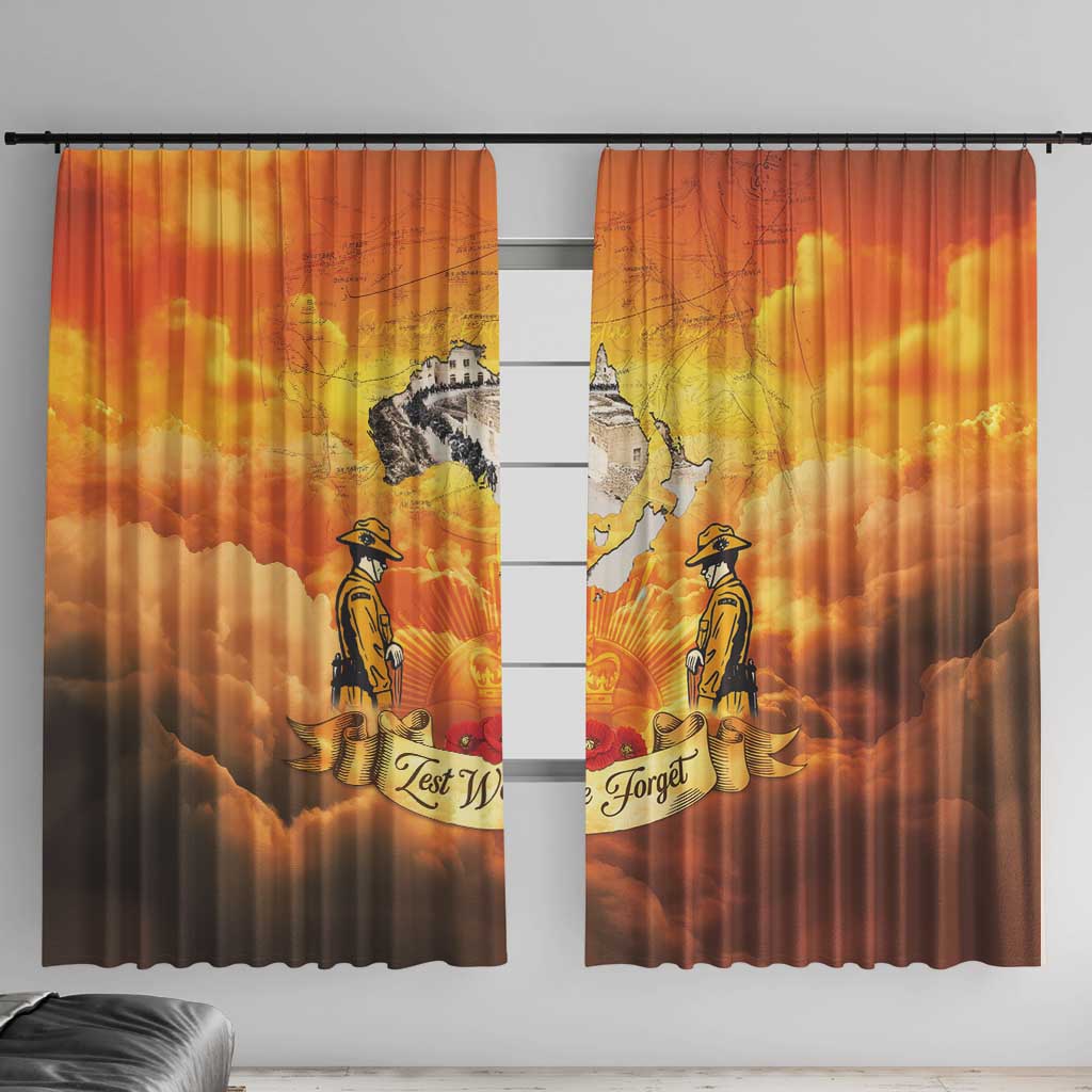 New Zealand And Australia ANZAC Day Window Curtain Sinai Palestine Campaign Lest We Forget