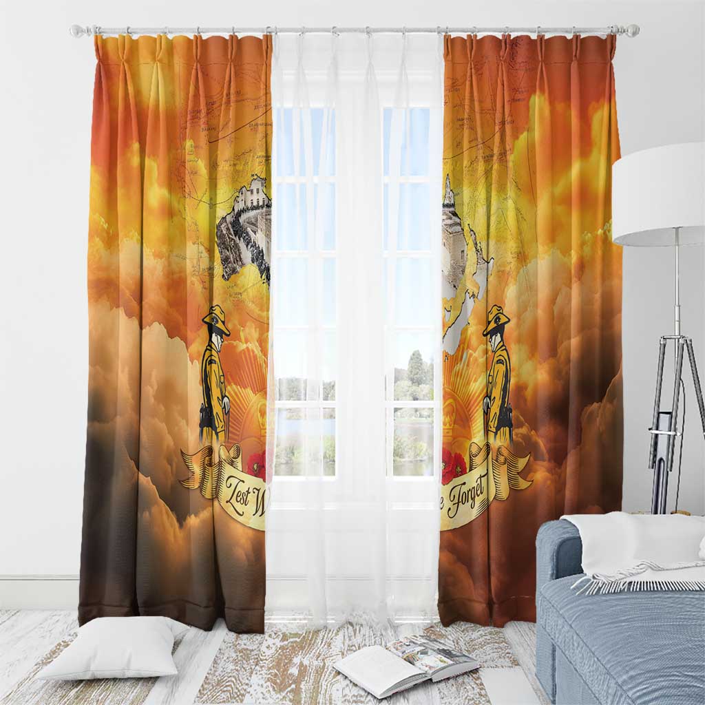 New Zealand And Australia ANZAC Day Window Curtain Sinai Palestine Campaign Lest We Forget