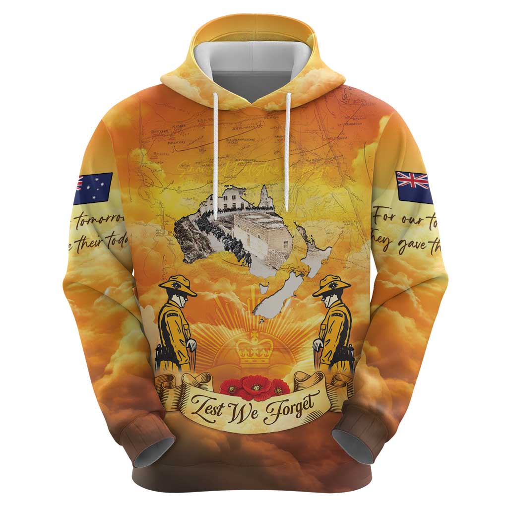 New Zealand And Australia ANZAC Day Zip Hoodie Sinai Palestine Campaign Lest We Forget