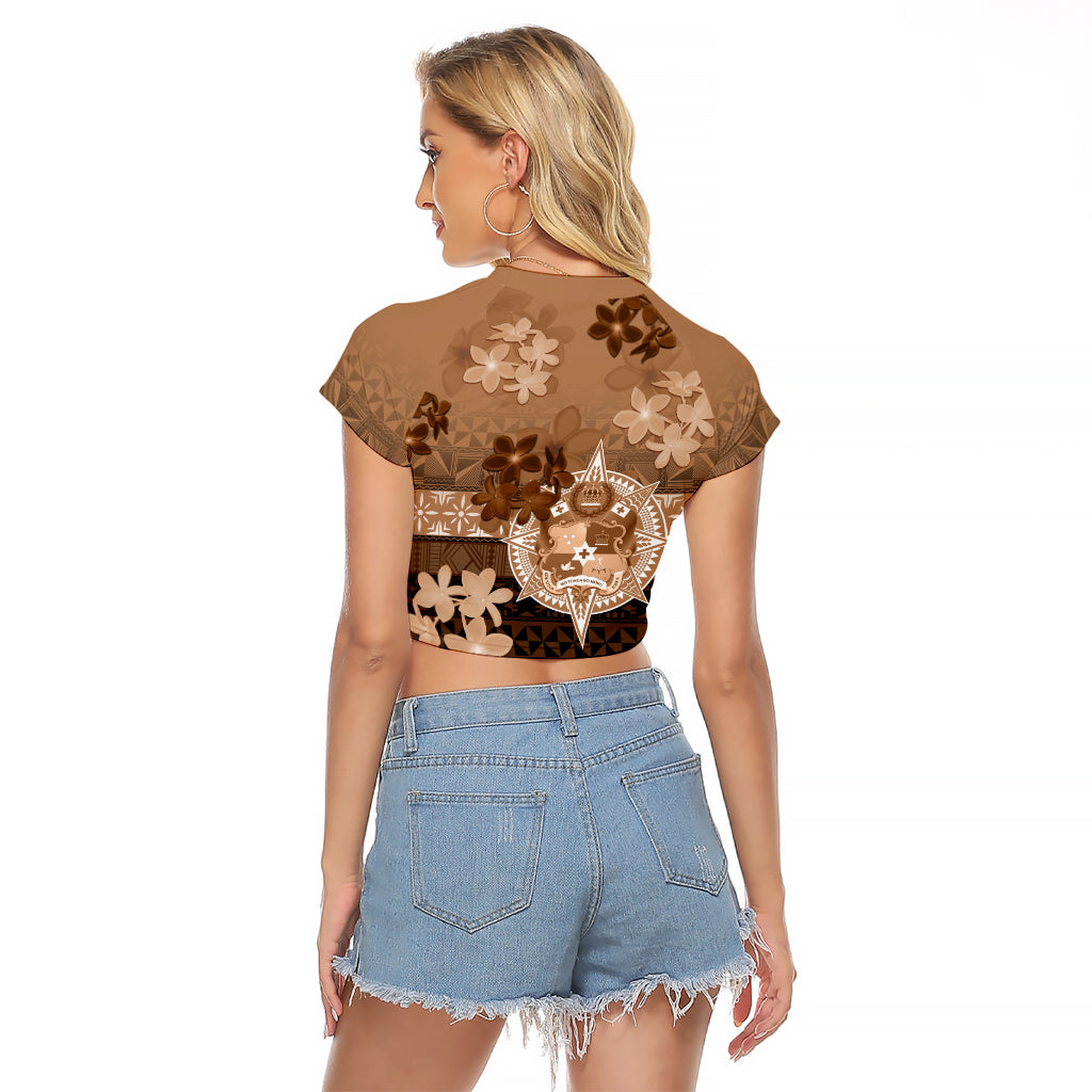 Tonga Emancipation Day Raglan Cropped T Shirt Tongan Kupesi Ngatu Pattern Vintage Style