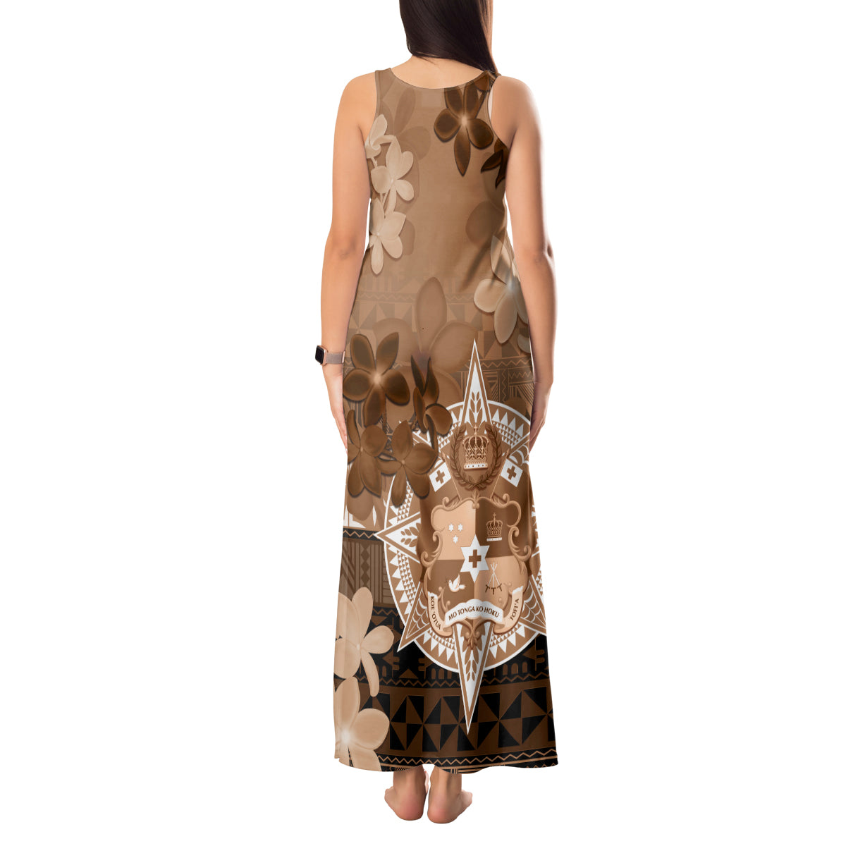 Tonga Emancipation Day Tank Maxi Dress Tongan Kupesi Ngatu Pattern Vintage Style