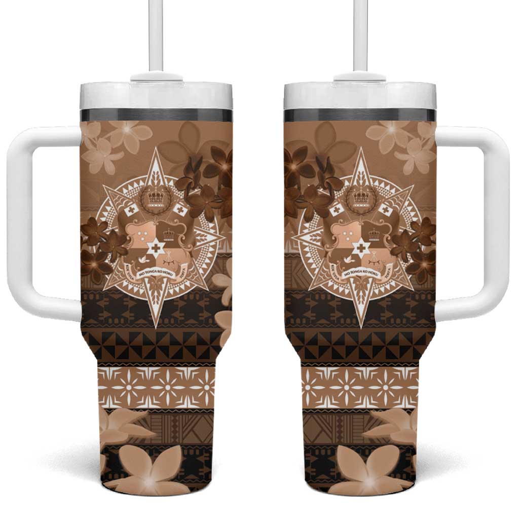 Tonga Emancipation Day Tumbler With Handle Tongan Kupesi Ngatu Pattern Vintage Style