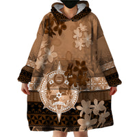 Tonga Emancipation Day Wearable Blanket Hoodie Tongan Kupesi Ngatu Pattern Vintage Style LT05 - Polynesian Pride