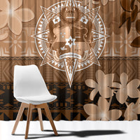 Tonga Emancipation Day Window Curtain Tongan Kupesi Ngatu Pattern Vintage Style