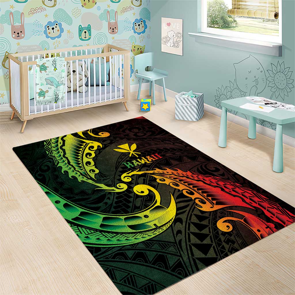 AAPI Heritage Month Area Rug Kanaka Maoli Polynesian Tribal Wave