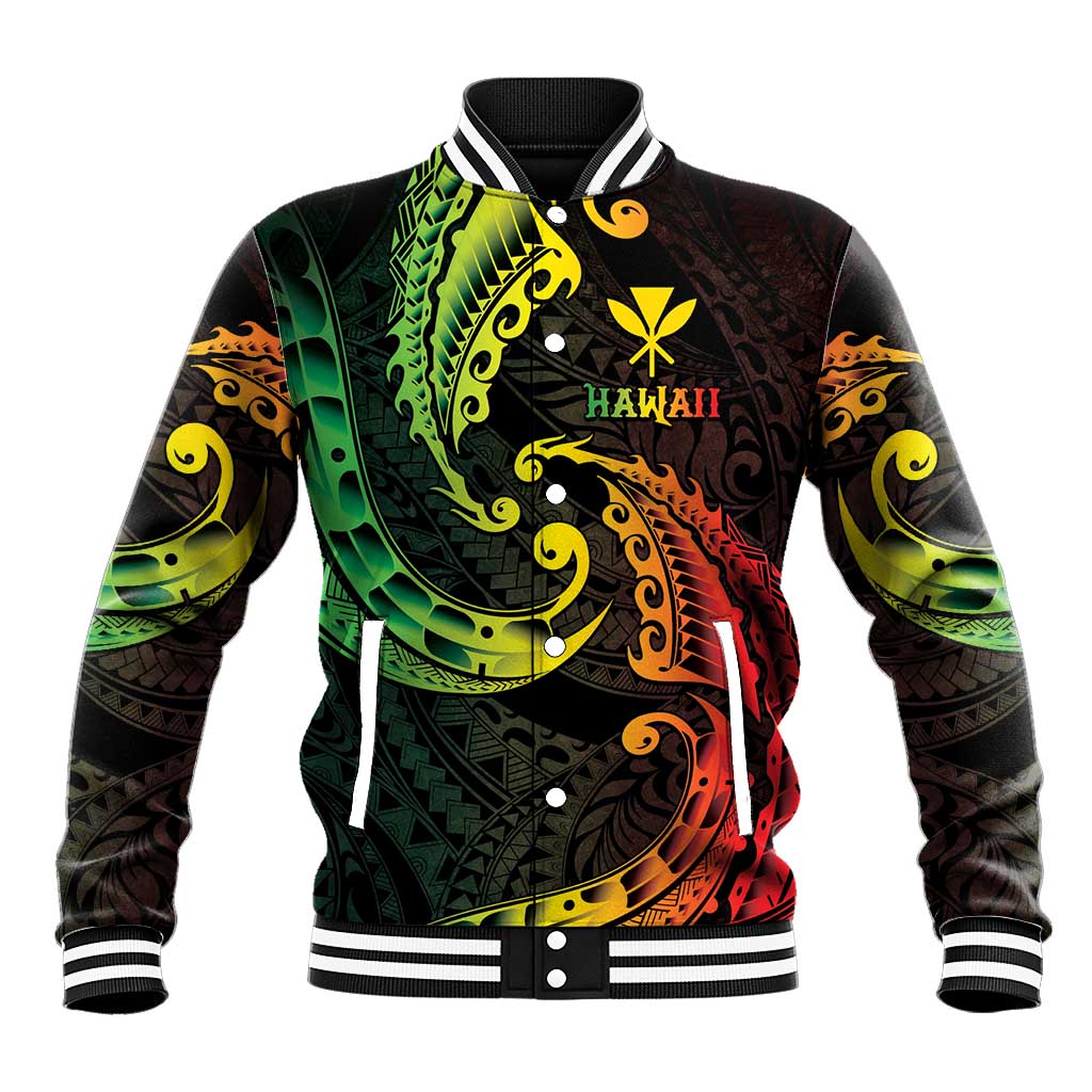 AAPI Heritage Month Baseball Jacket Kanaka Maoli Polynesian Tribal Wave LT05 Unisex Reggae - Polynesian Pride