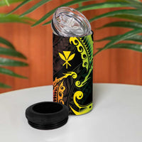 AAPI Heritage Month 4 in 1 Can Cooler Tumbler Kanaka Maoli Polynesian Tribal Wave LT05 - Polynesian Pride