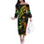 AAPI Heritage Month Family Matching Off The Shoulder Long Sleeve Dress and Hawaiian Shirt Kanaka Maoli Polynesian Tribal Wave