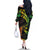 AAPI Heritage Month Family Matching Off The Shoulder Long Sleeve Dress and Hawaiian Shirt Kanaka Maoli Polynesian Tribal Wave