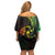AAPI Heritage Month Family Matching Off Shoulder Short Dress and Hawaiian Shirt Kanaka Maoli Polynesian Tribal Wave