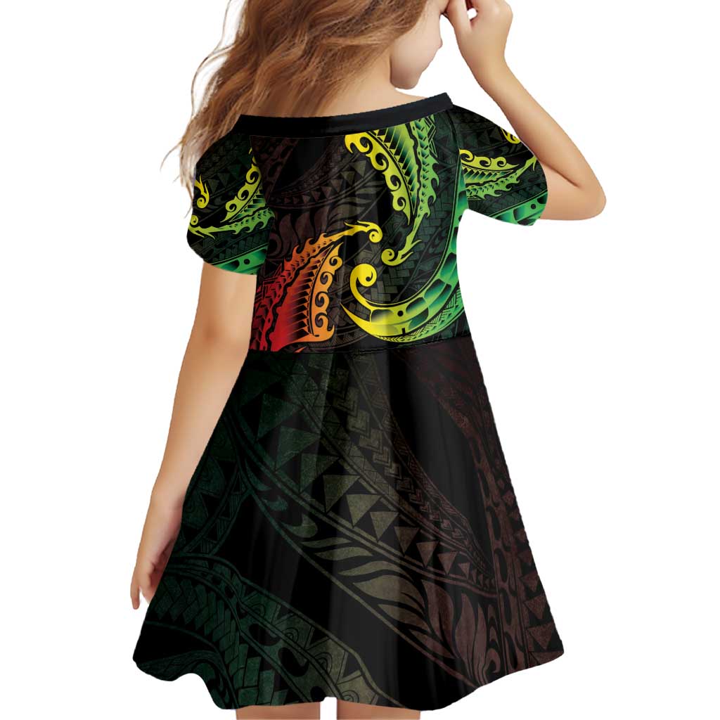 AAPI Heritage Month Family Matching Puletasi and Hawaiian Shirt Kanaka Maoli Polynesian Tribal Wave LT05 - Polynesian Pride