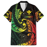 AAPI Heritage Month Family Matching Puletasi and Hawaiian Shirt Kanaka Maoli Polynesian Tribal Wave LT05 Dad's Shirt - Short Sleeve Reggae - Polynesian Pride
