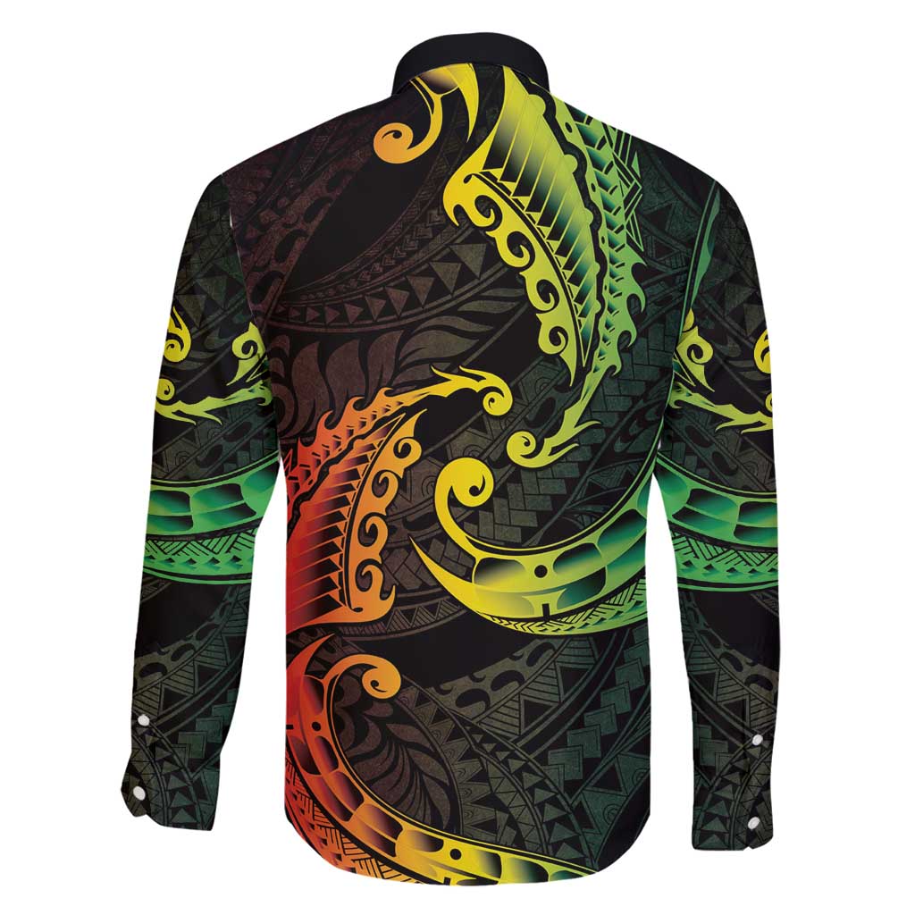 AAPI Heritage Month Family Matching Puletasi and Hawaiian Shirt Kanaka Maoli Polynesian Tribal Wave LT05 - Polynesian Pride