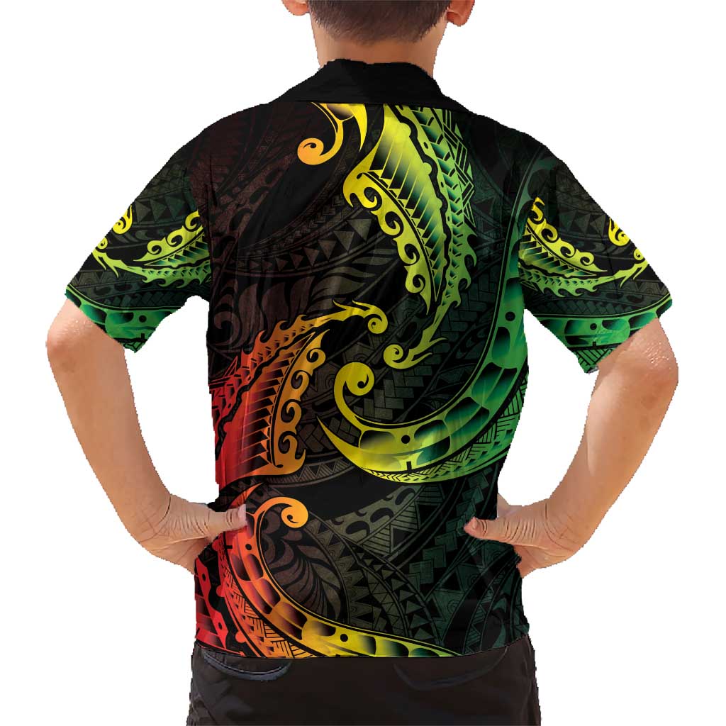 AAPI Heritage Month Family Matching Short Sleeve Bodycon Dress and Hawaiian Shirt Kanaka Maoli Polynesian Tribal Wave