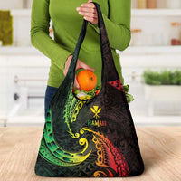 AAPI Heritage Month Grocery Bag Kanaka Maoli Polynesian Tribal Wave LT05 - Polynesian Pride