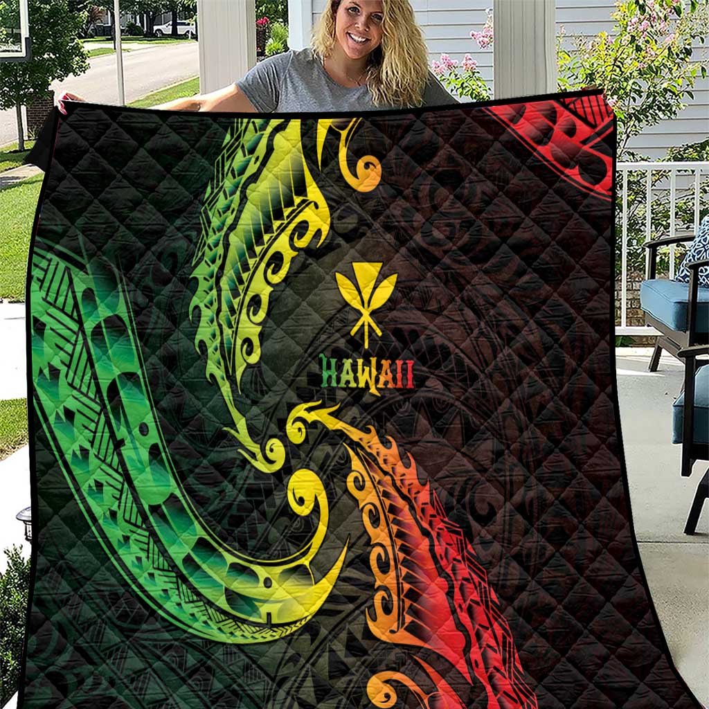 AAPI Heritage Month Quilt Kanaka Maoli Polynesian Tribal Wave LT05 Reggae - Polynesian Pride