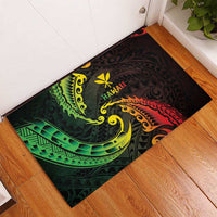 AAPI Heritage Month Rubber Doormat Kanaka Maoli Polynesian Tribal Wave LT05 - Polynesian Pride