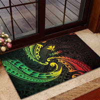 AAPI Heritage Month Rubber Doormat Kanaka Maoli Polynesian Tribal Wave LT05 - Polynesian Pride