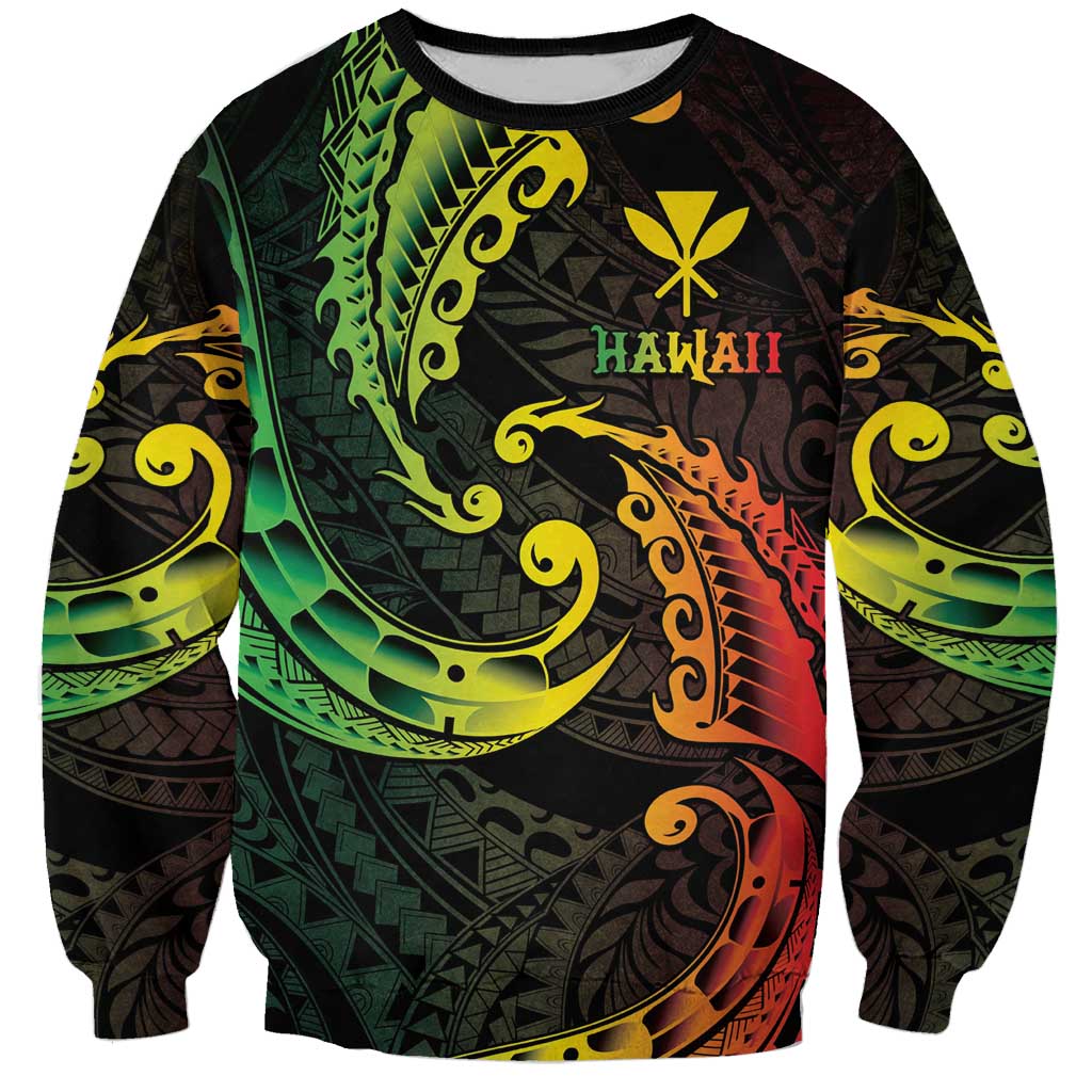 AAPI Heritage Month Sweatshirt Kanaka Maoli Polynesian Tribal Wave LT05 Unisex Reggae - Polynesian Pride