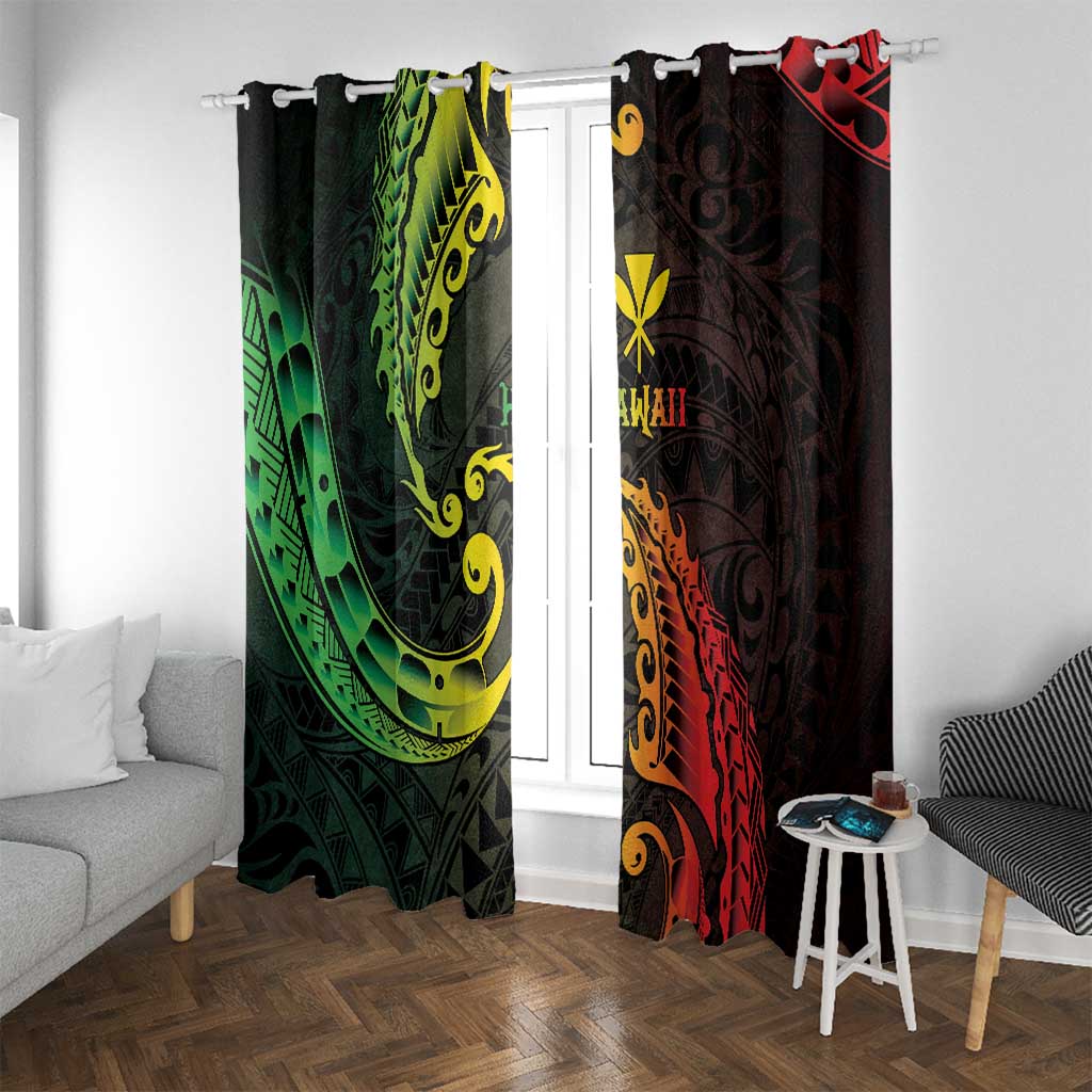 AAPI Heritage Month Window Curtain Kanaka Maoli Polynesian Tribal Wave