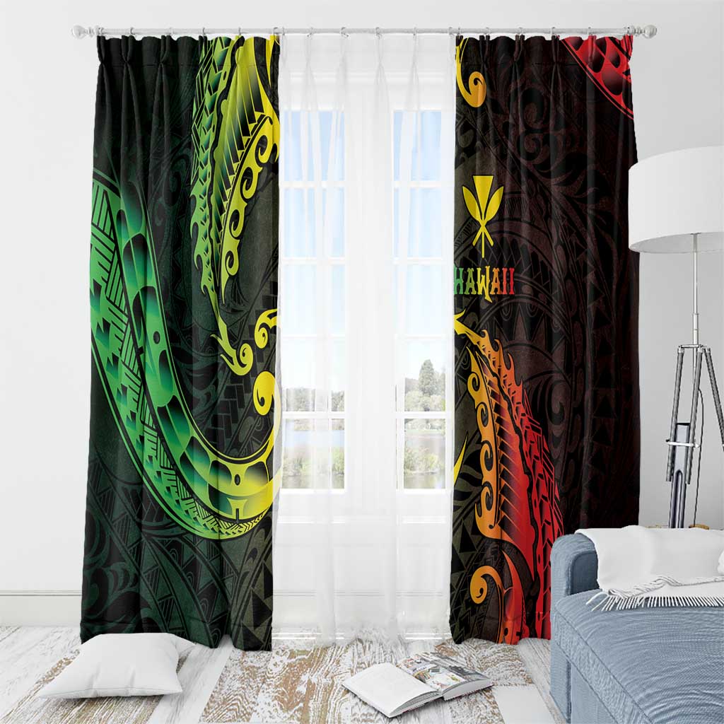 AAPI Heritage Month Window Curtain Kanaka Maoli Polynesian Tribal Wave