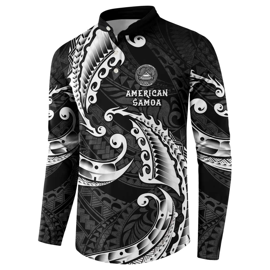 AAPI Heritage Month Button Sweatshirt American Samoa Polynesian Tribal Wave