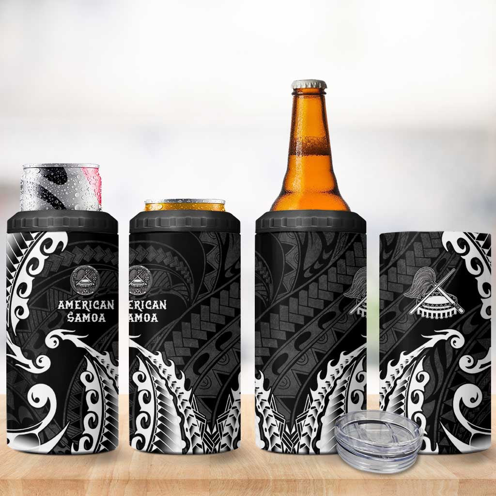 AAPI Heritage Month 4 in 1 Can Cooler Tumbler American Samoa Polynesian Tribal Wave LT05 - Polynesian Pride