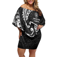AAPI Heritage Month Family Matching Off Shoulder Short Dress and Hawaiian Shirt American Samoa Polynesian Tribal Wave