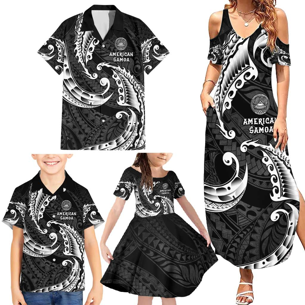 AAPI Heritage Month Family Matching Summer Maxi Dress and Hawaiian Shirt American Samoa Polynesian Tribal Wave