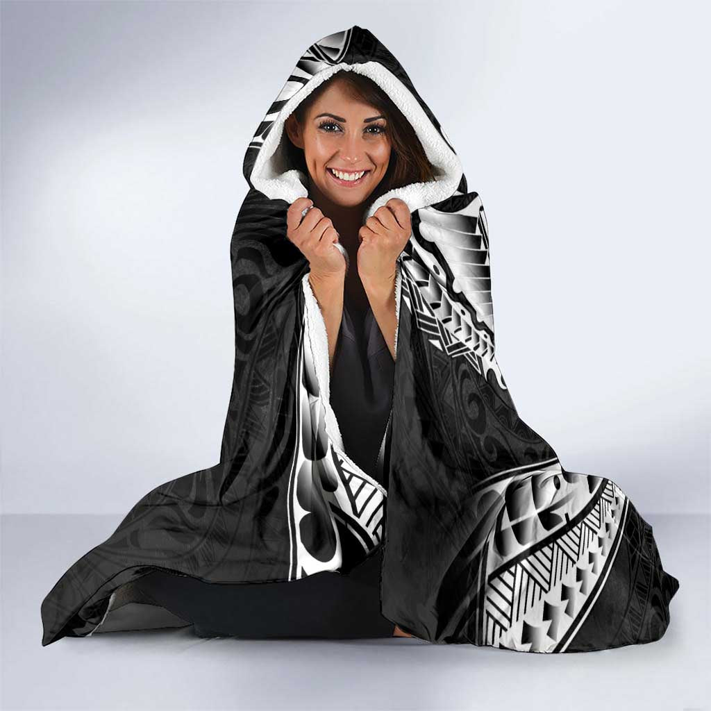 AAPI Heritage Month Hooded Blanket American Samoa Polynesian Tribal Wave
