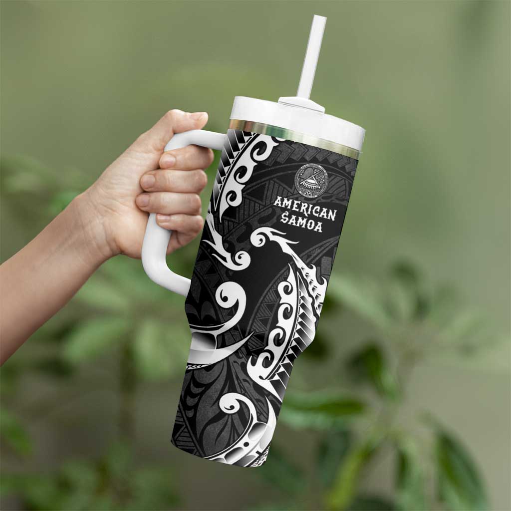 AAPI Heritage Month Tumbler With Handle American Samoa Polynesian Tribal Wave LT05 - Polynesian Pride