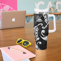 AAPI Heritage Month Tumbler With Handle American Samoa Polynesian Tribal Wave LT05 - Polynesian Pride