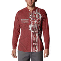 Tonga Language Week Button Sweatshirt Malo e Lelei Kupesi Ngatu Pattern