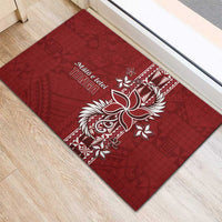 Tonga Language Week Rubber Doormat Malo e Lelei Kupesi Ngatu Pattern