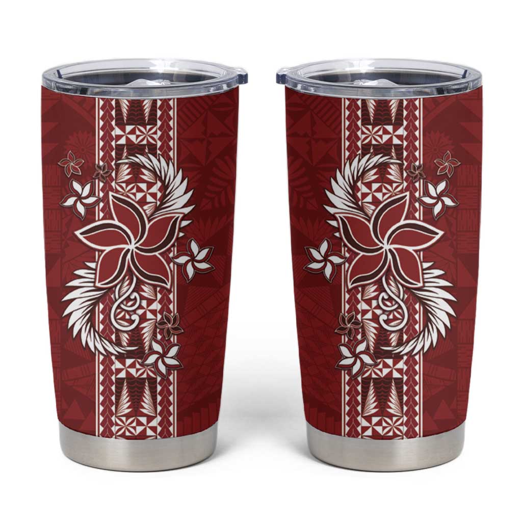 Tonga Language Week Tumbler Cup Malo e Lelei Kupesi Ngatu Pattern