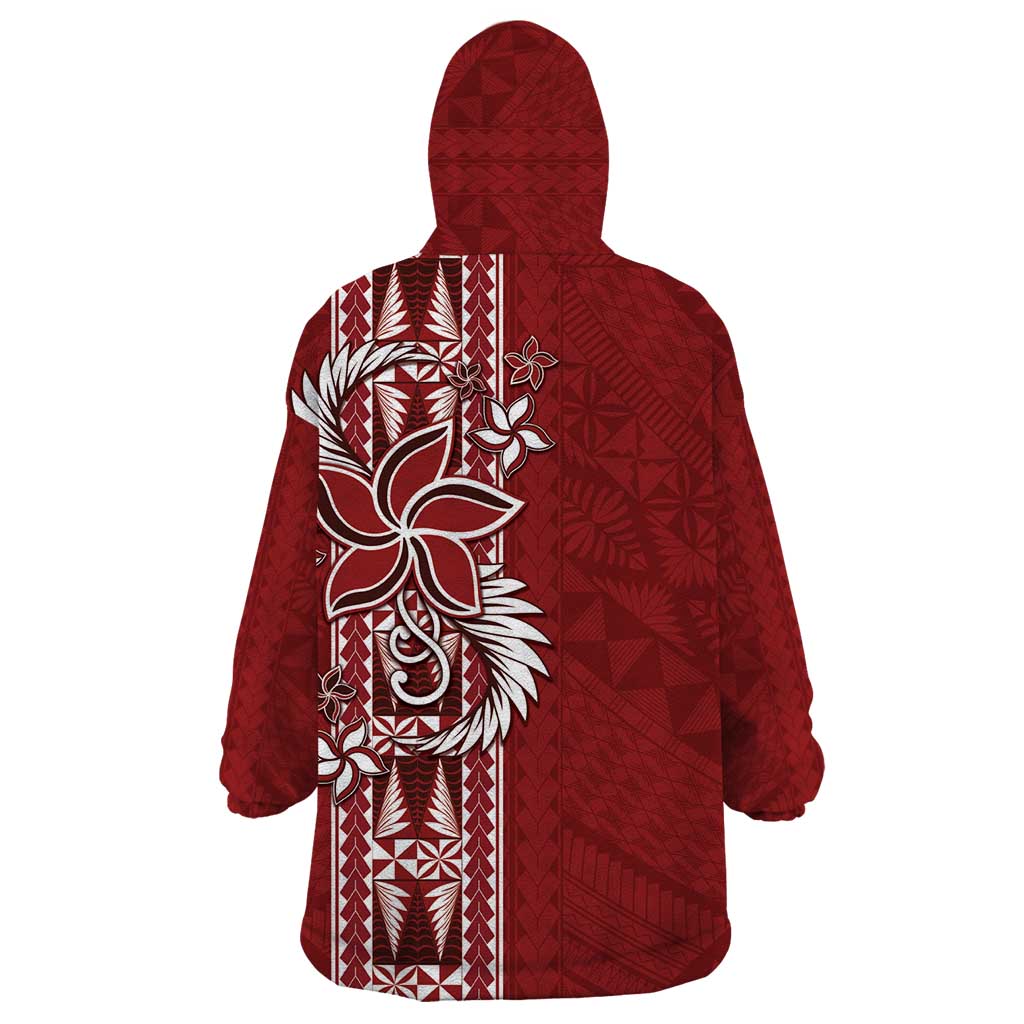 Tonga Language Week Wearable Blanket Hoodie Malo e Lelei Kupesi Ngatu Pattern LT05 - Polynesian Pride